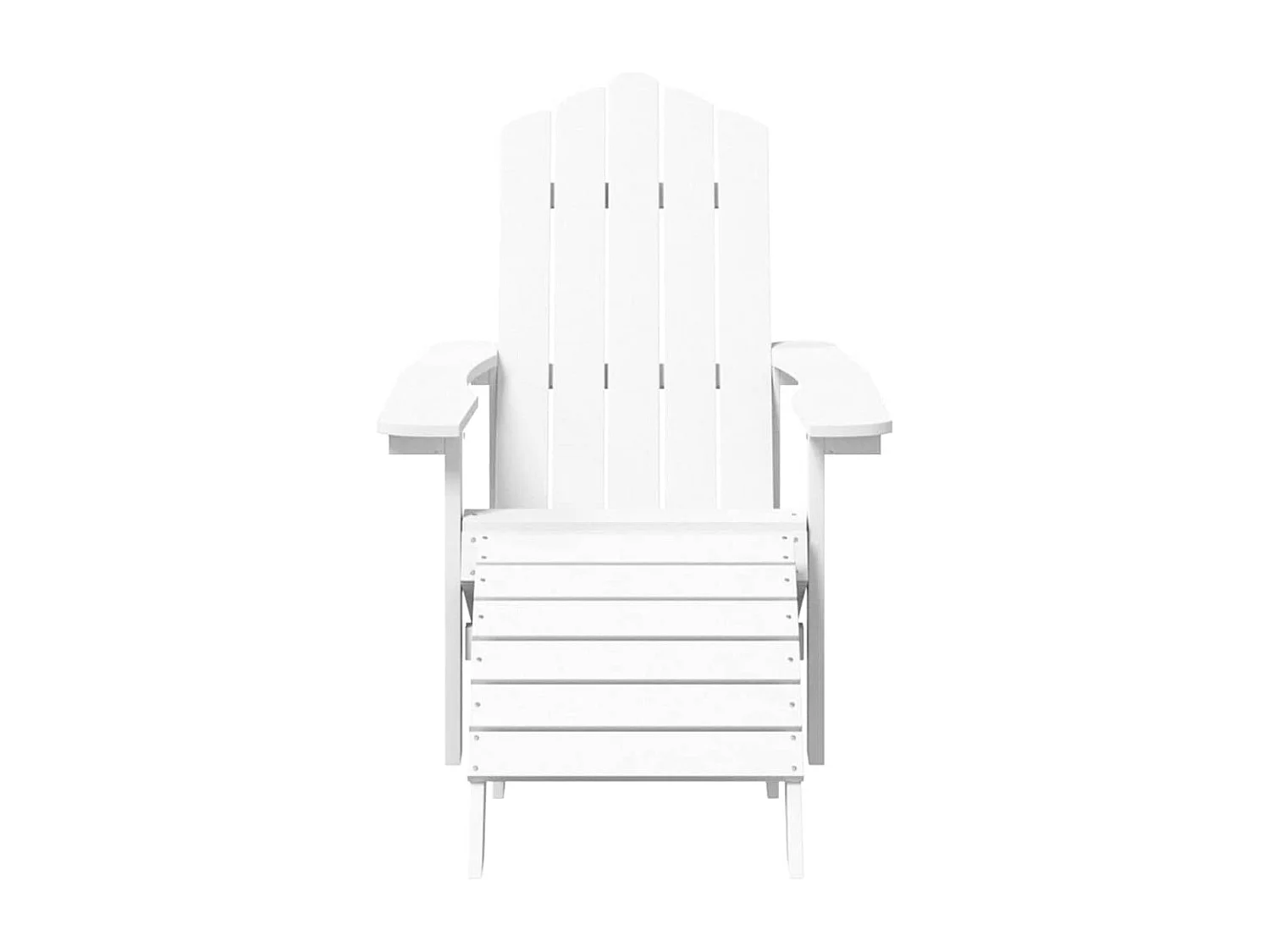 Chaises de jardin Adirondack lot de 2 repose-pieds PEHD Blanc