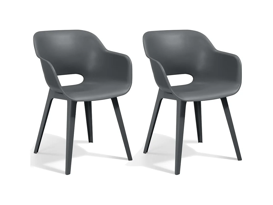 Chaises d'extérieur Akola lot de 2 Gris