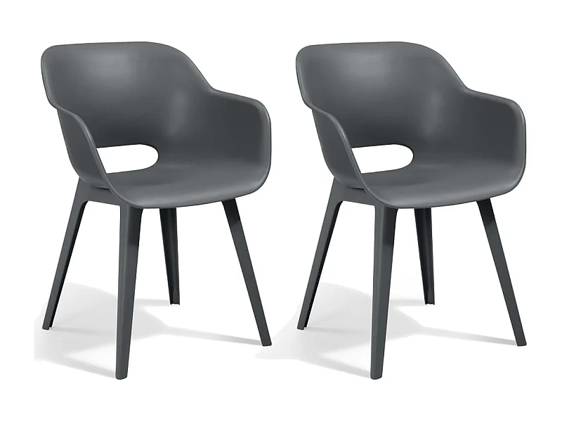 Cadeiras de exterior Akola 2 pcs cinzento