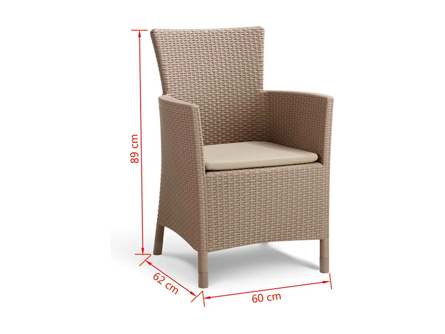 Sedia da Pranzo da Giardino Iowa Cappuccino 215519