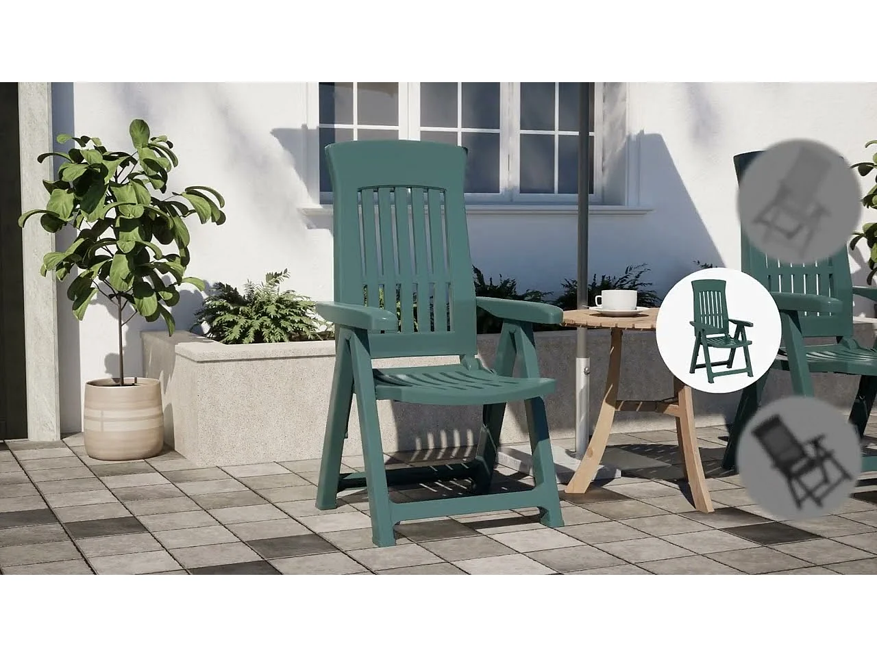 Tuinstoelen 2 st verstelbaar PP wit