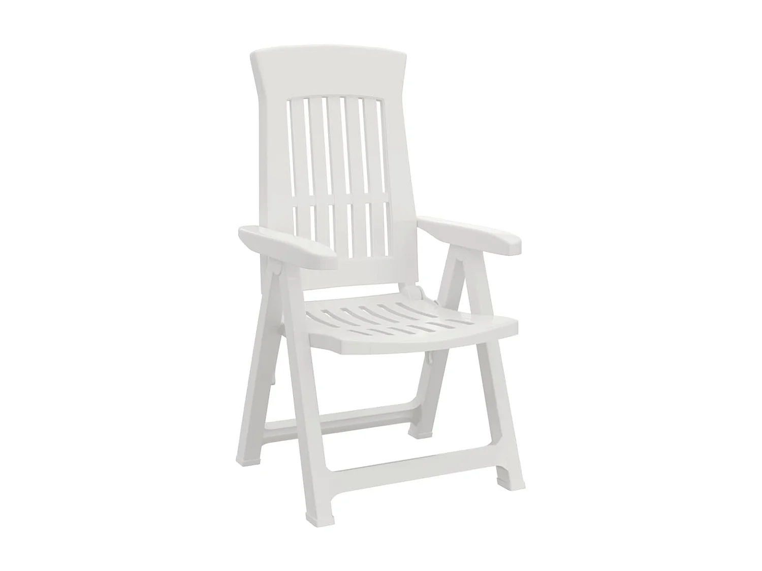 Tuinstoelen 2 st verstelbaar PP wit