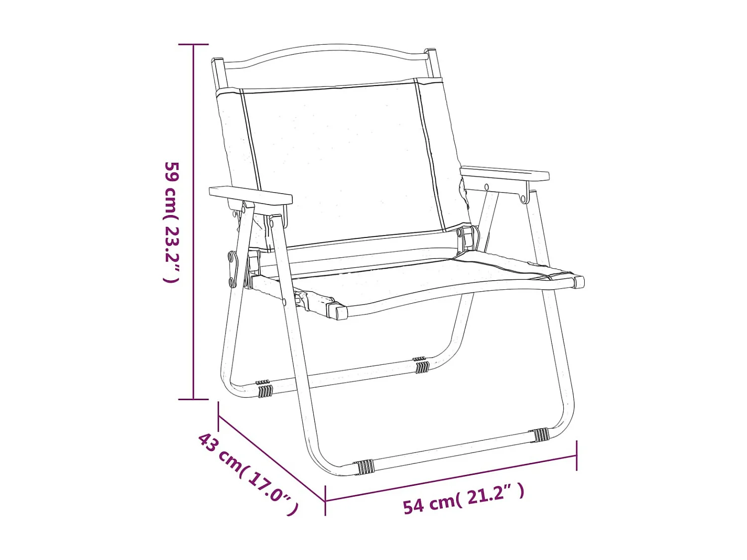 Campingstühle 2 Stk. Schwarz 54x43x59 cm Oxford-Gewebe