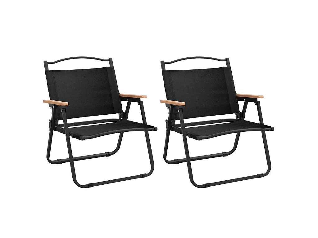 Chaises de camping lot de 2 Noir 54x43x59 cm Tissu Oxford