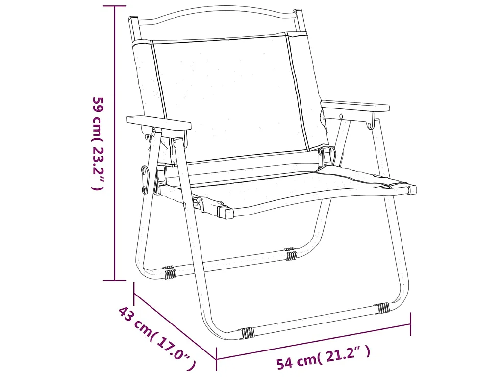 Chaises de camping lot de 2 Noir 54x43x59 cm Tissu Oxford