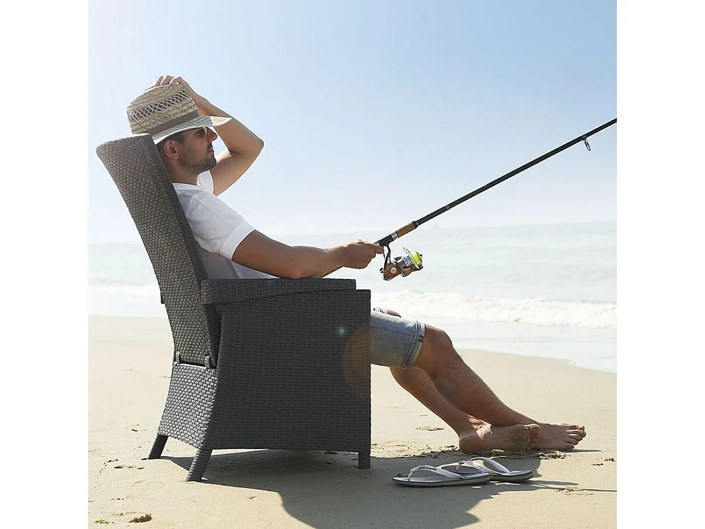 Chaises inclinables de jardin Vermont lot de 2 Graphite