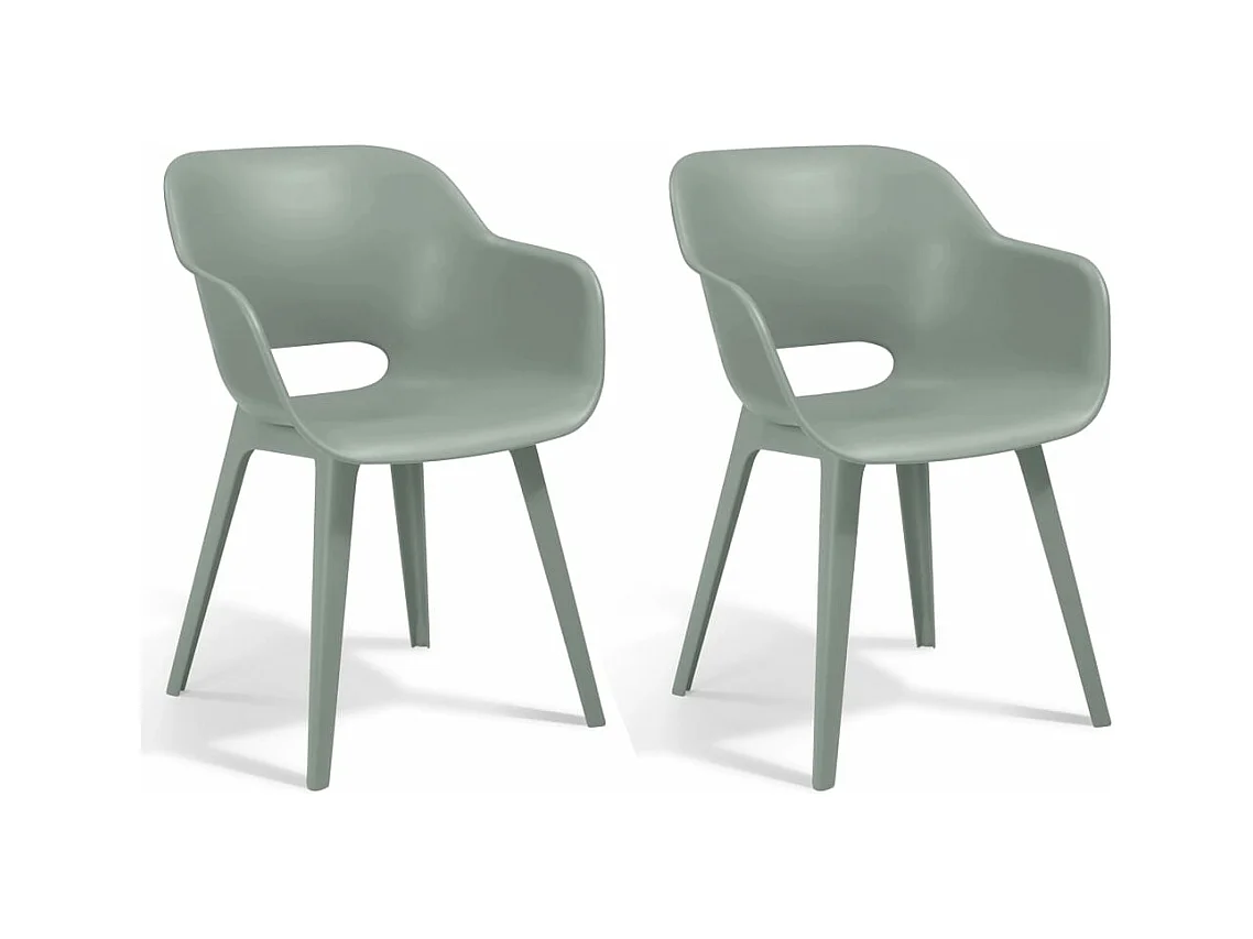Chaises de jardin Akola lot de 2 Vert vintage