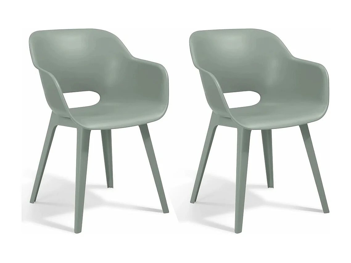 Chaises de jardin Akola lot de 2 Vert vintage
