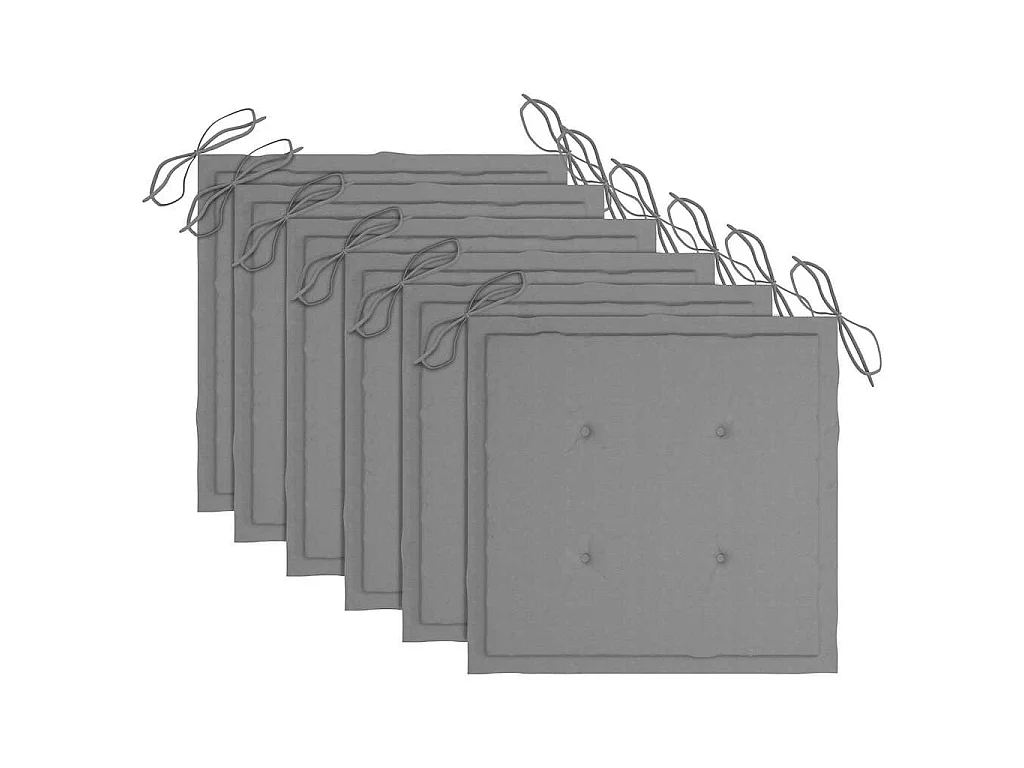 Chaises de jardin lot de 6 avec coussins Bois d'acacia solide