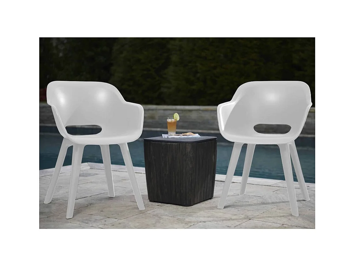 Gartenstühle Akola 2 Stk. Weiß