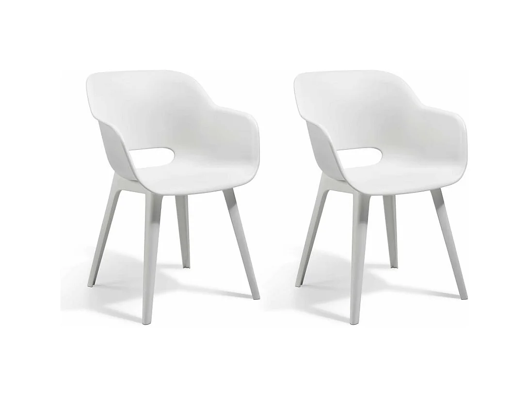 Chaises d'extérieur Akola lot de 2 Blanc