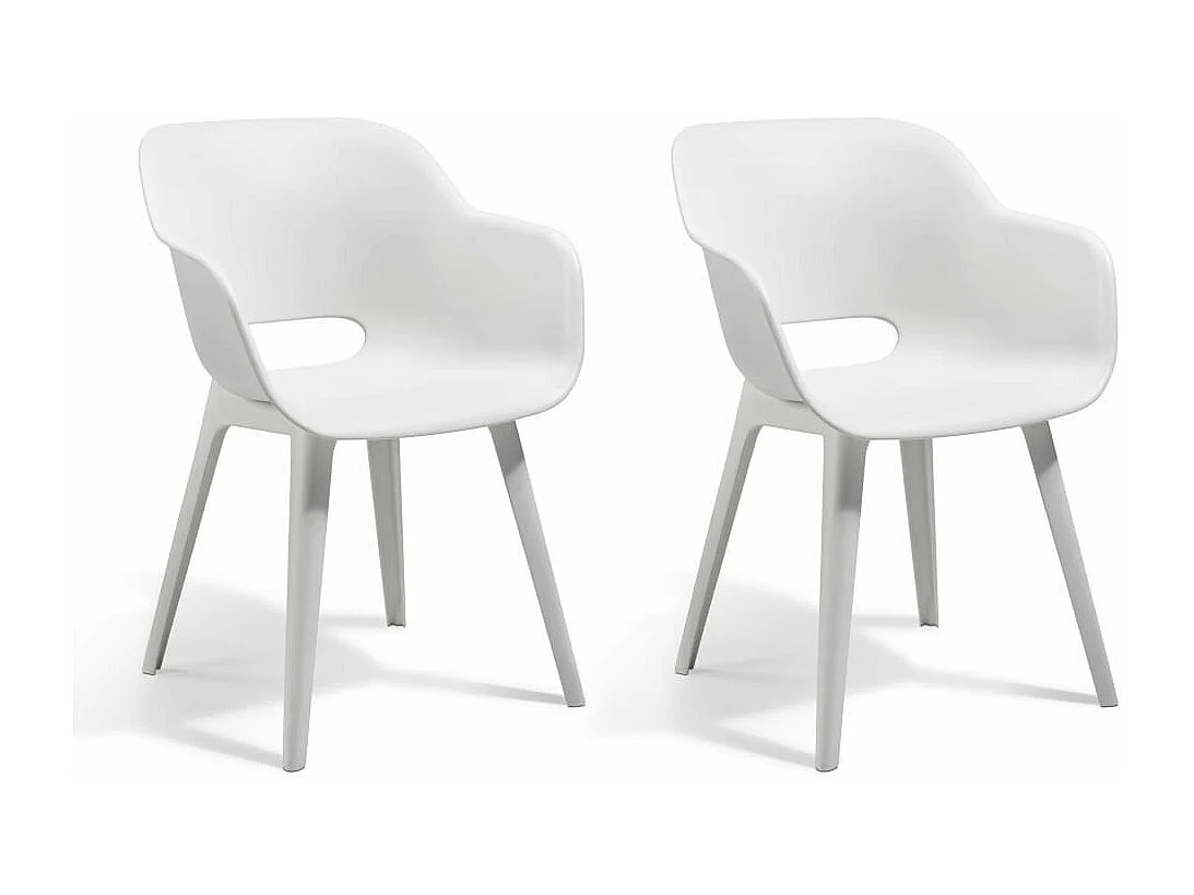 Chaises d'extérieur Akola lot de 2 Blanc