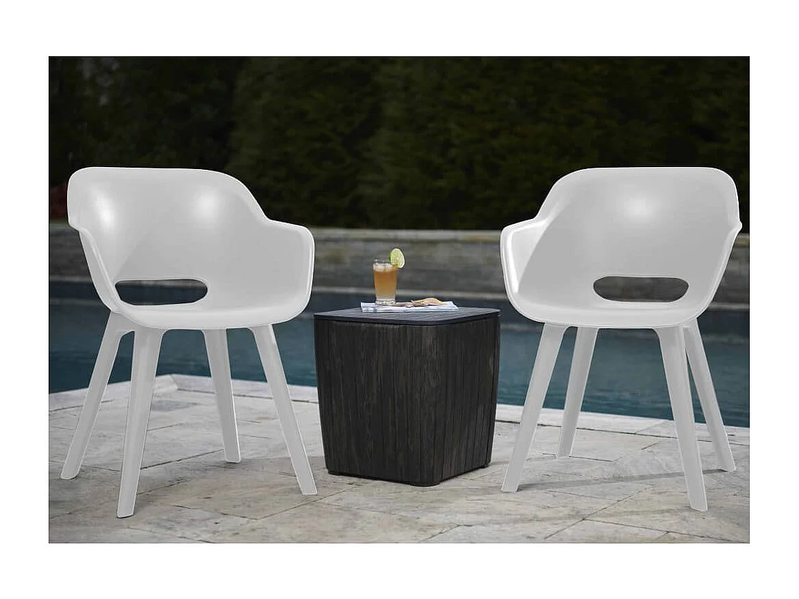 Chaises d'extérieur Akola lot de 2 Blanc