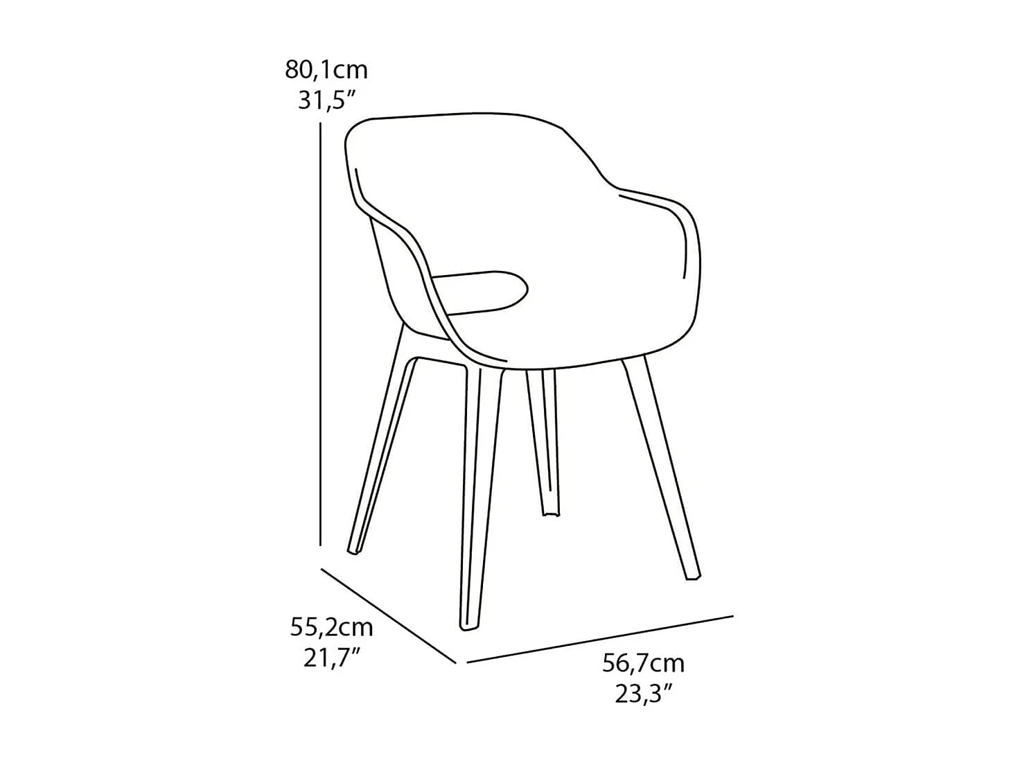 Chaises d'extérieur Akola lot de 2 Blanc