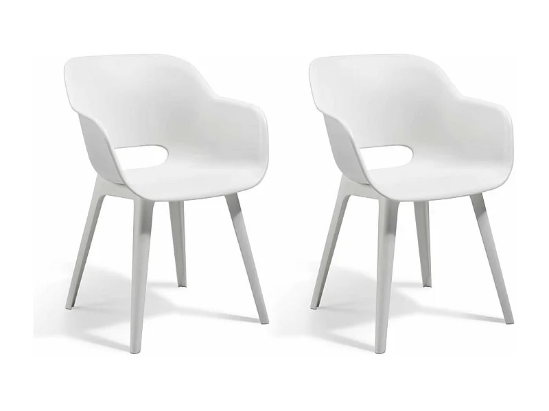 Chaises d'extérieur Akola lot de 2 Blanc