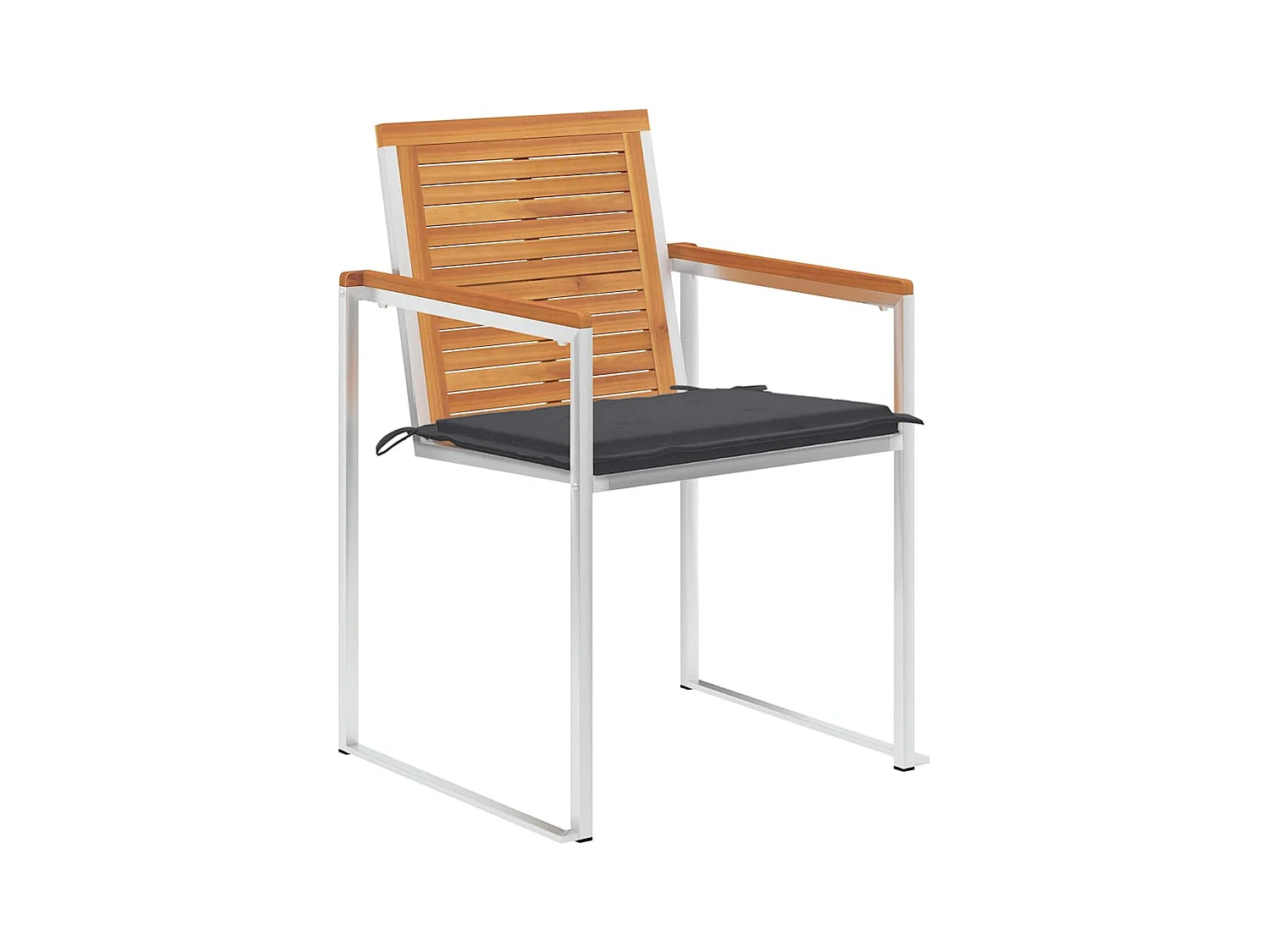 Sedie da Giardino con Cuscini 6 pz in Legno Massello di Acacia