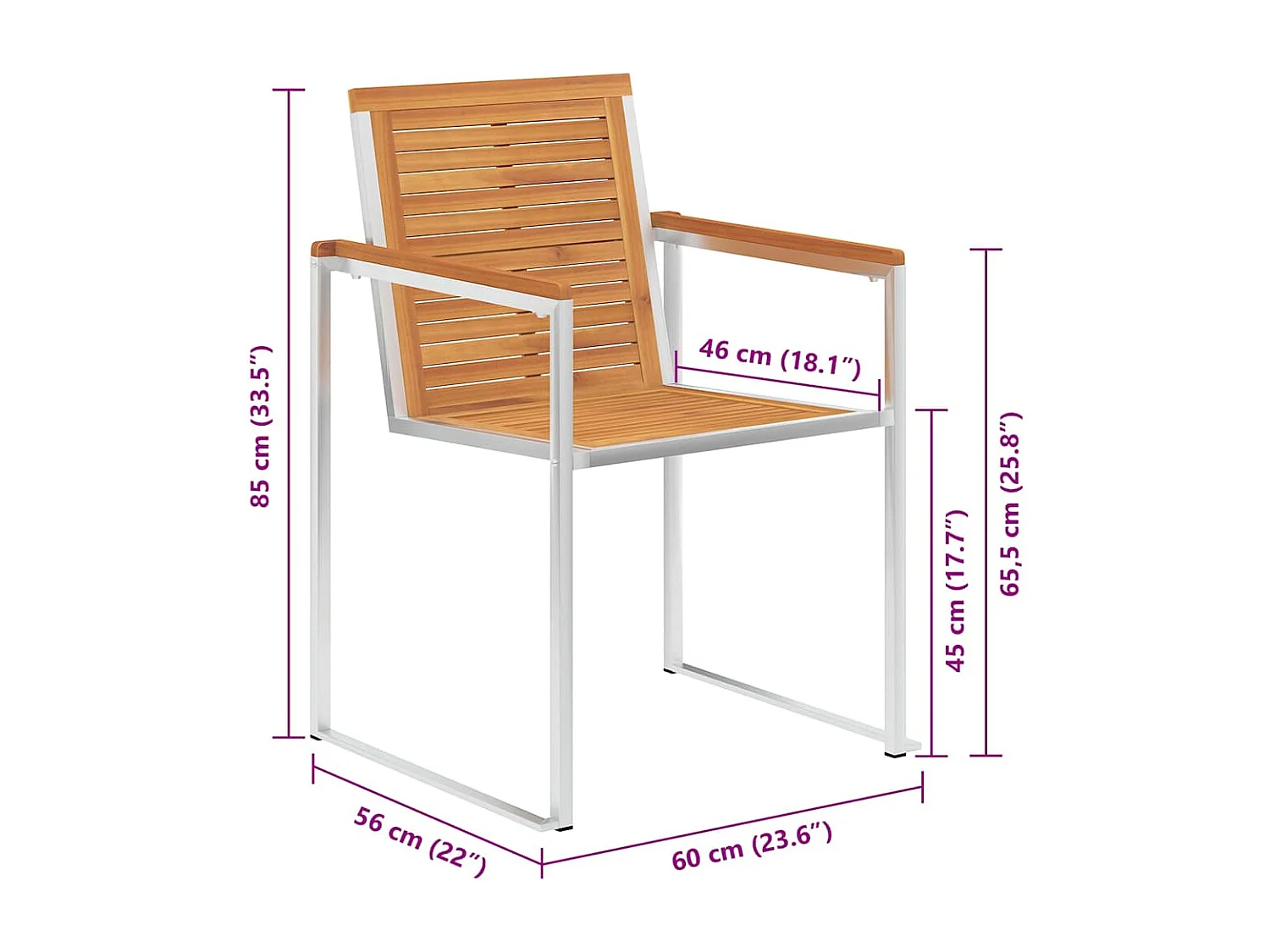 Tuinstoelen 6 st met kussens massief acaciahout