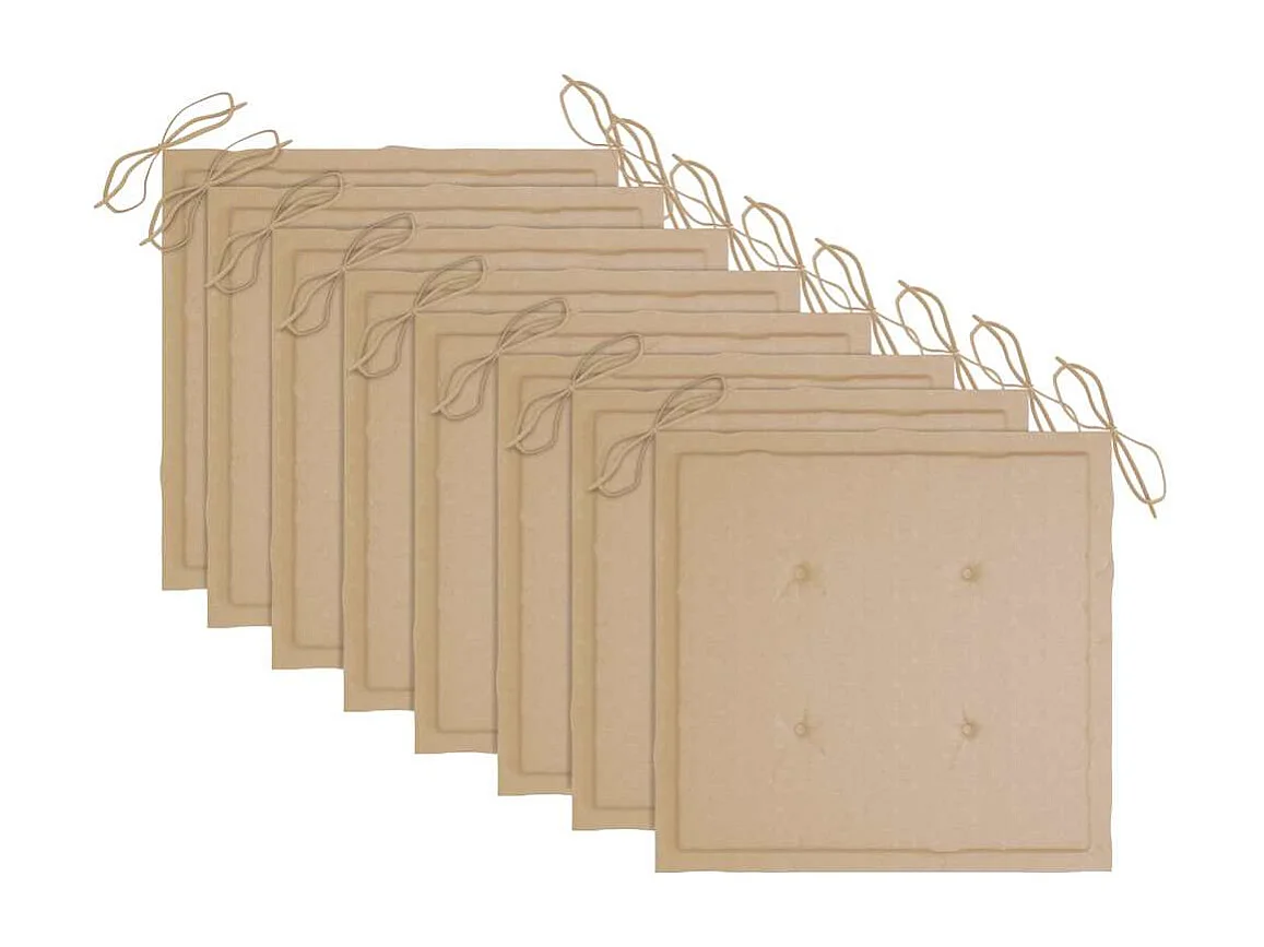 Chaises pliables d'extérieur lot de 8 et coussins Bois d'acacia