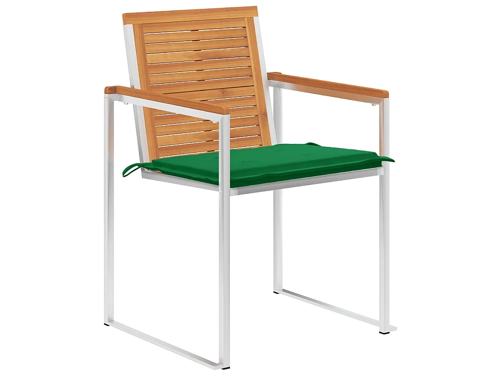 Sedie da Giardino con Cuscini 6 pz in Legno Massello di Acacia