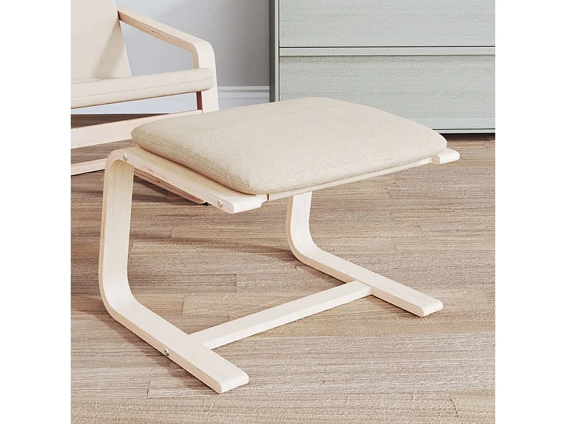 Fußhocker Creme 51x41x40 cm Stoff