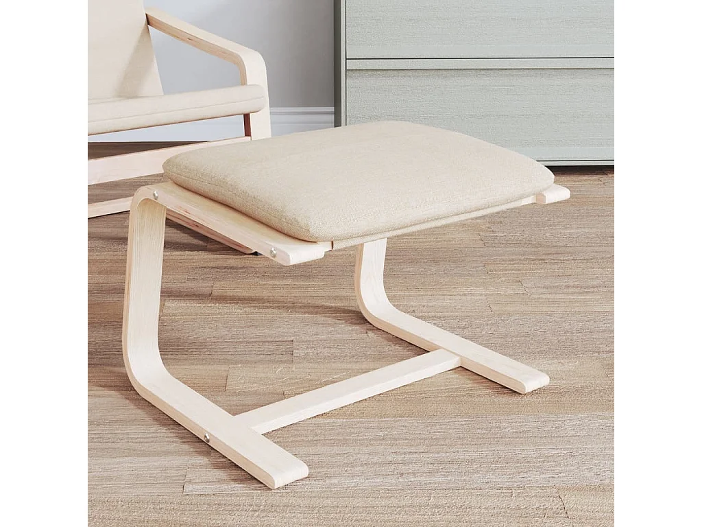 Fußhocker Creme 51x41x40 cm Stoff