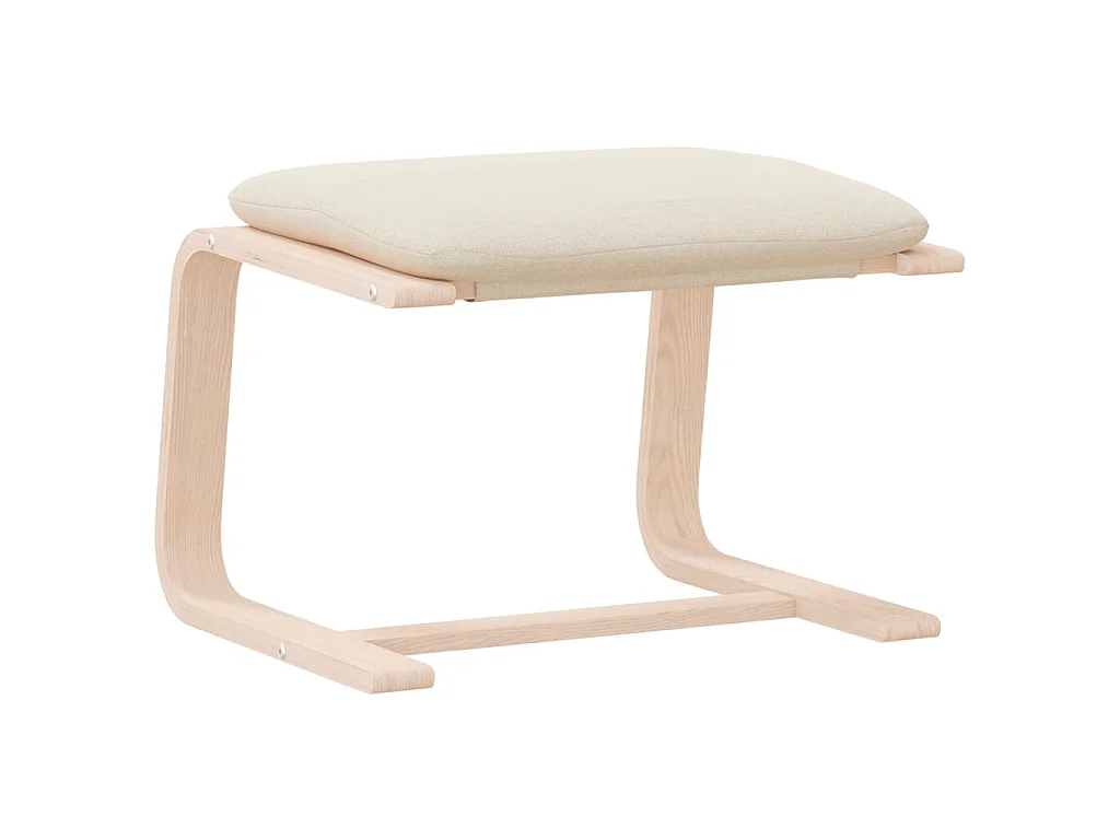 Poggiapiedi Crema 51x41x40 cm in Tessuto