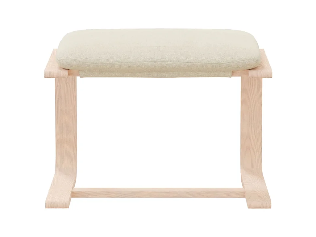 Poggiapiedi Crema 51x41x40 cm in Tessuto