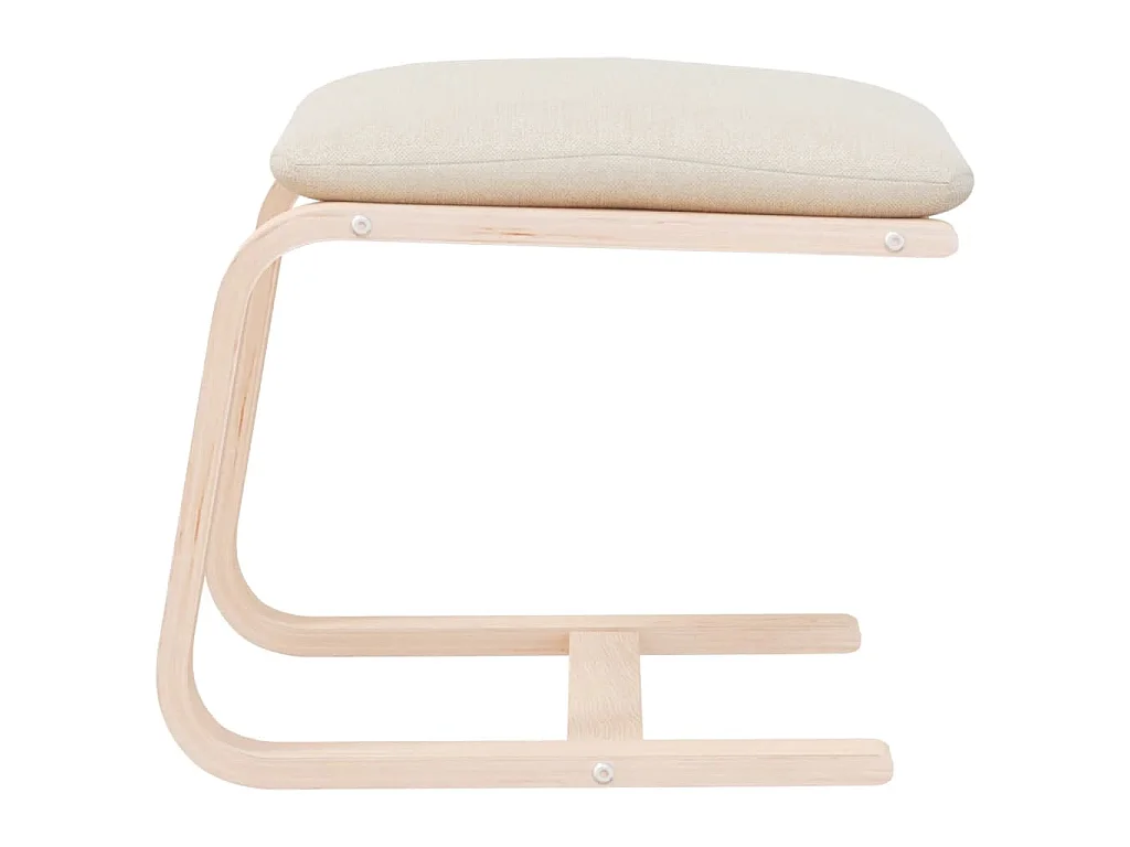 Poggiapiedi Crema 51x41x40 cm in Tessuto