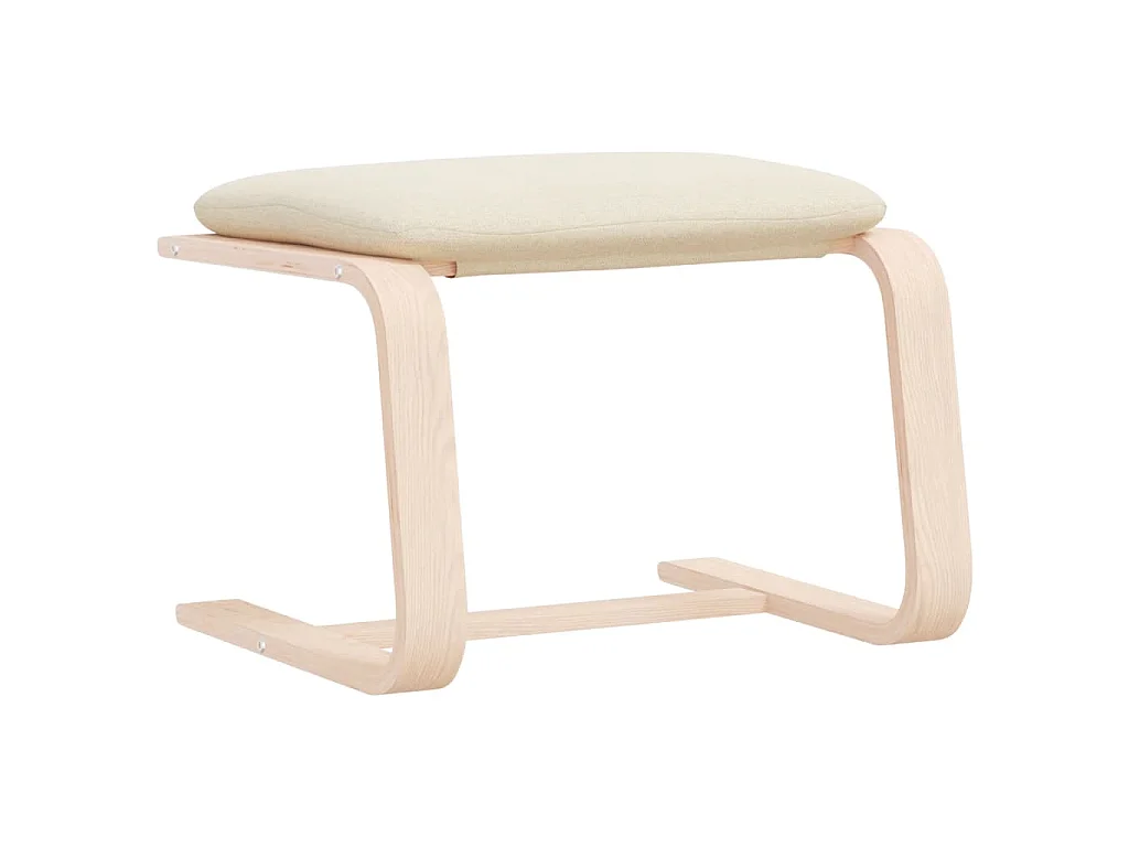 Poggiapiedi Crema 51x41x40 cm in Tessuto