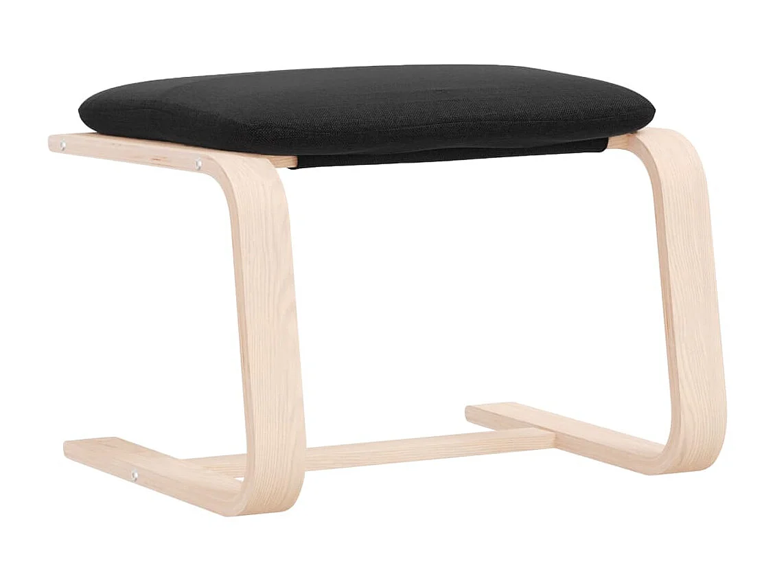 Apoio de pés 51x41x40 cm tecido preto