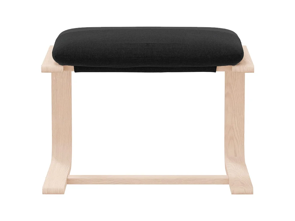 Repose-pied Noir 51x41x40 cm Tissu