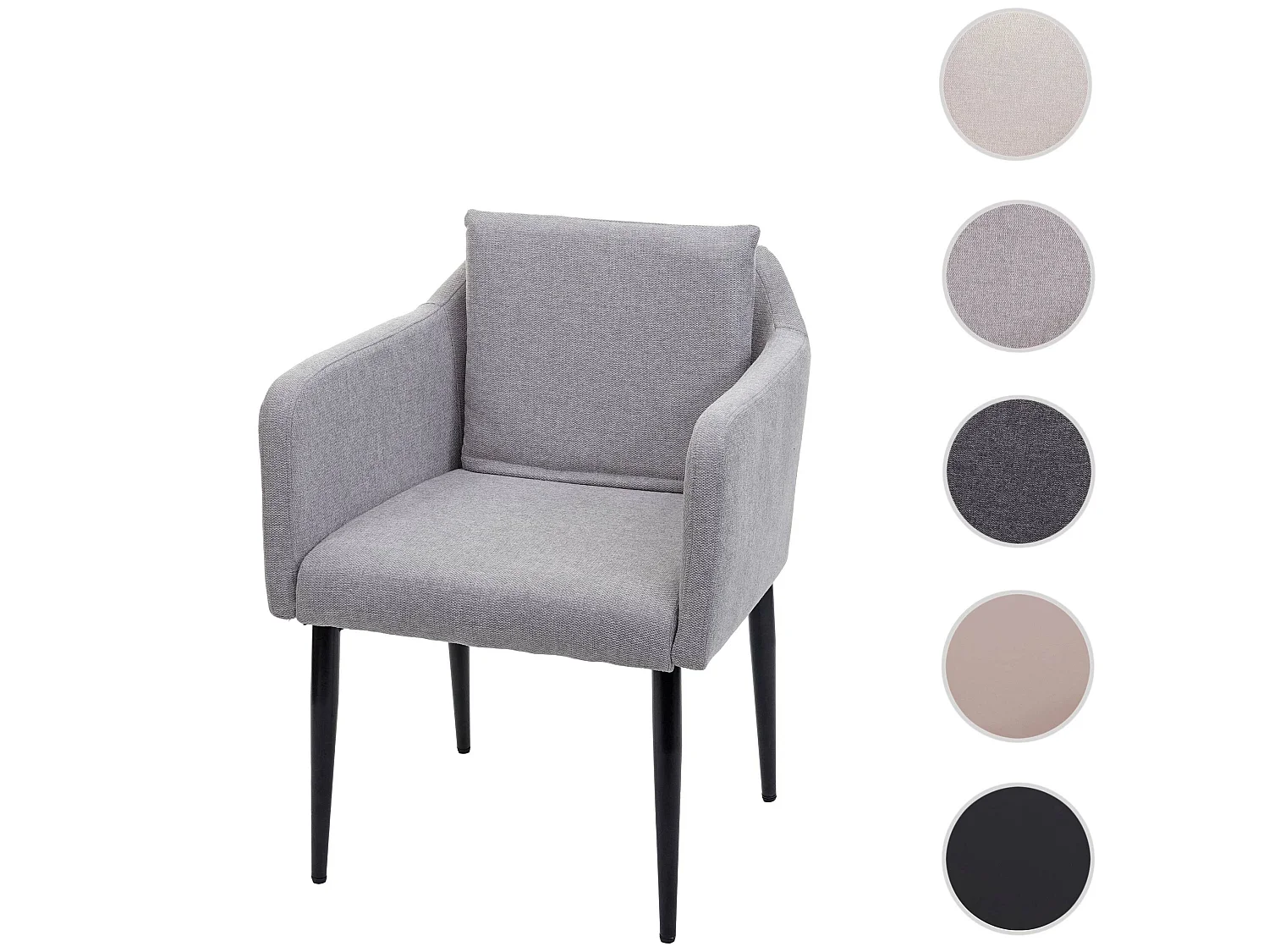 Chaise de salle à manger MCW-H93,  tissu/textile gris clair