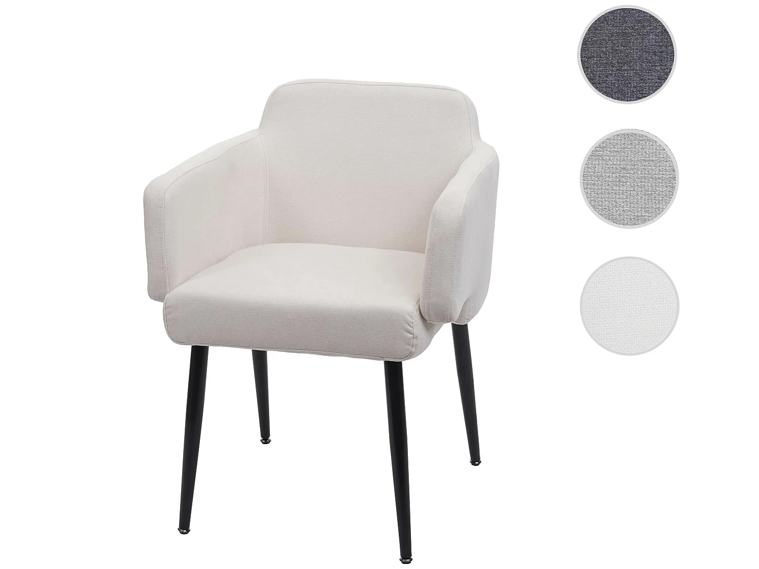 Chaise de salle à manger MCW-L13,  Crème-Blanc