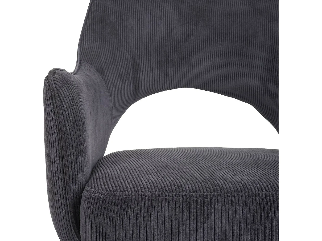 Silla de comedor MCW-K3,  pana gris oscuro