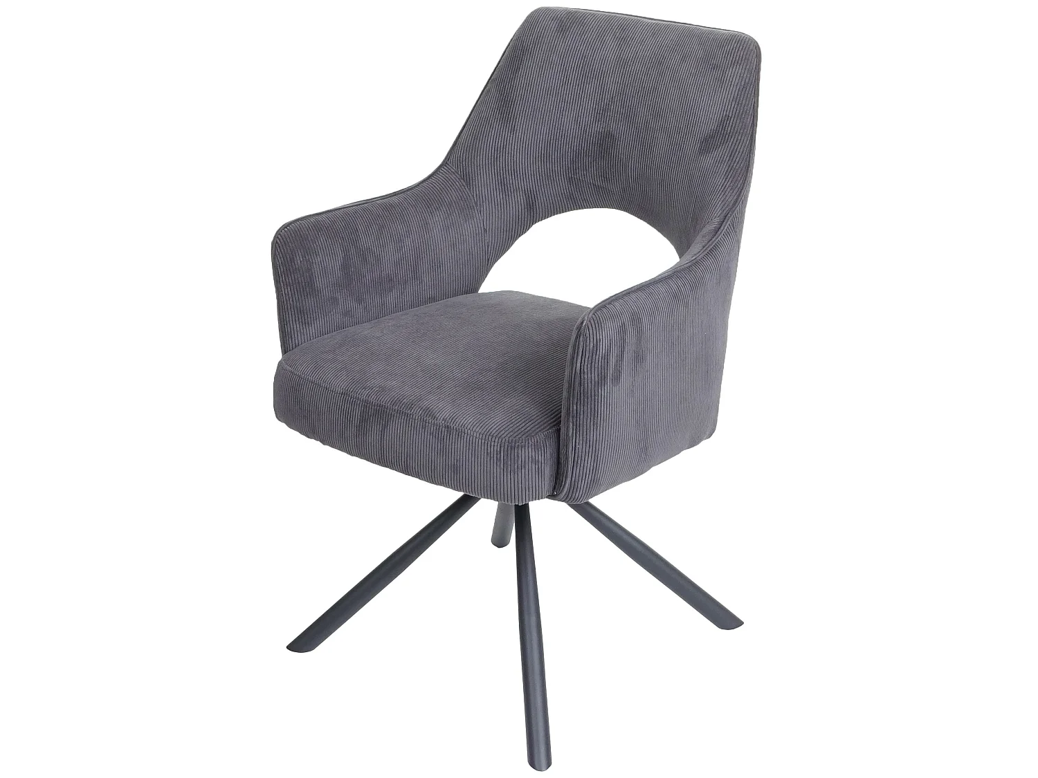 Chaise de salle à manger MCW-K3,  cord – gris foncé