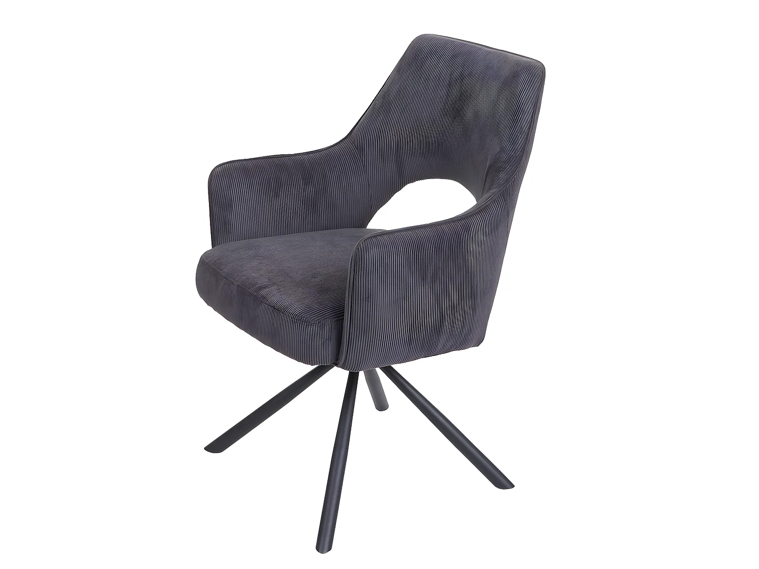 Chaise de salle à manger MCW-K3,  cord – gris foncé