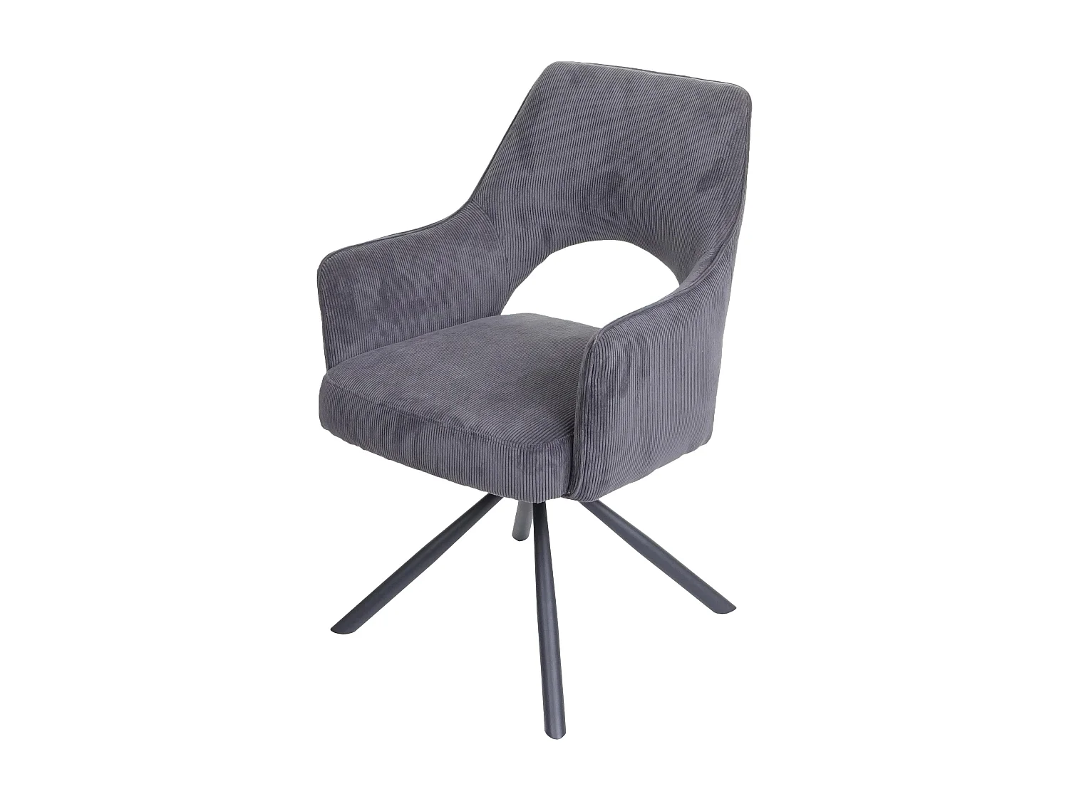 Chaise de salle à manger MCW-K3,  cord – gris foncé
