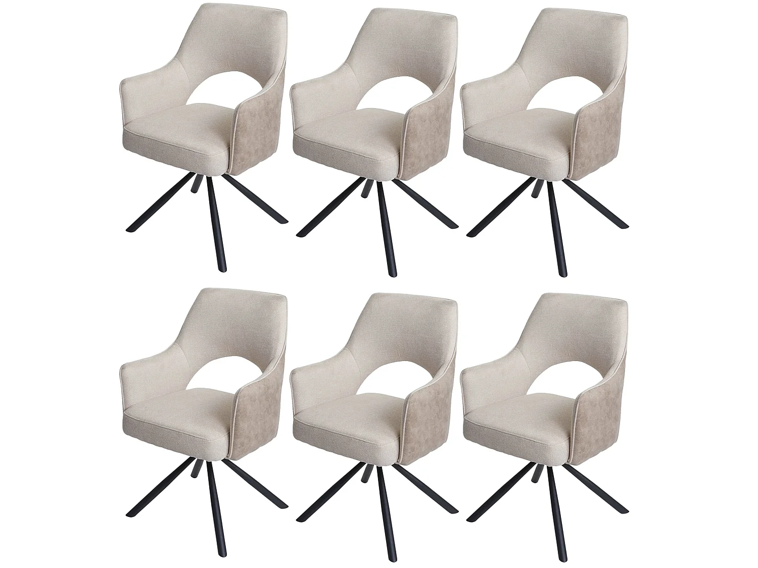 Chaise de salle à manger MCW-K30 (lot de 6),  crème