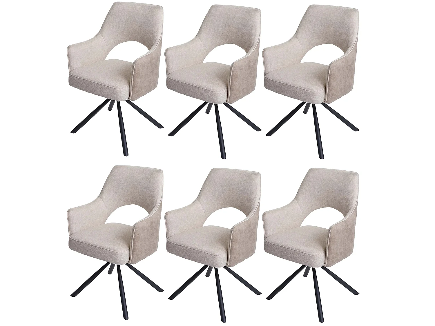 Chaise de salle à manger MCW-K30 (lot de 6),  crème