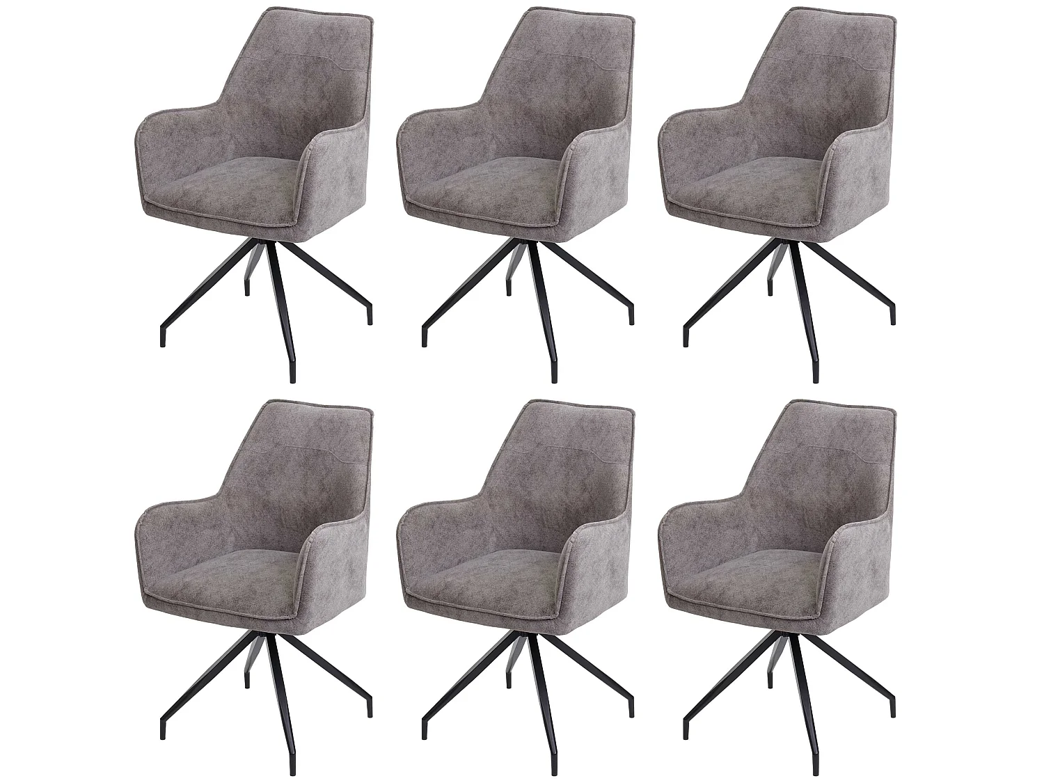 Chaise de salle à manger MCW-K15 (lot de 6),  gris foncé