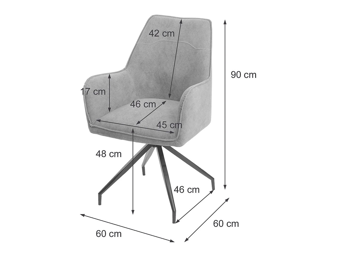 Chaise de salle à manger MCW-K15 (lot de 6),  gris foncé