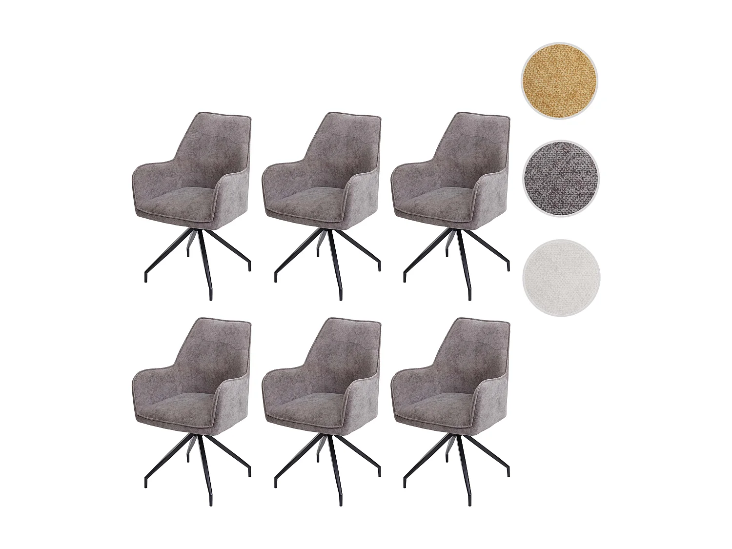 Krzesło do jadalni MCW-K15 (zestaw 6 sztuk),  ciemnoszary