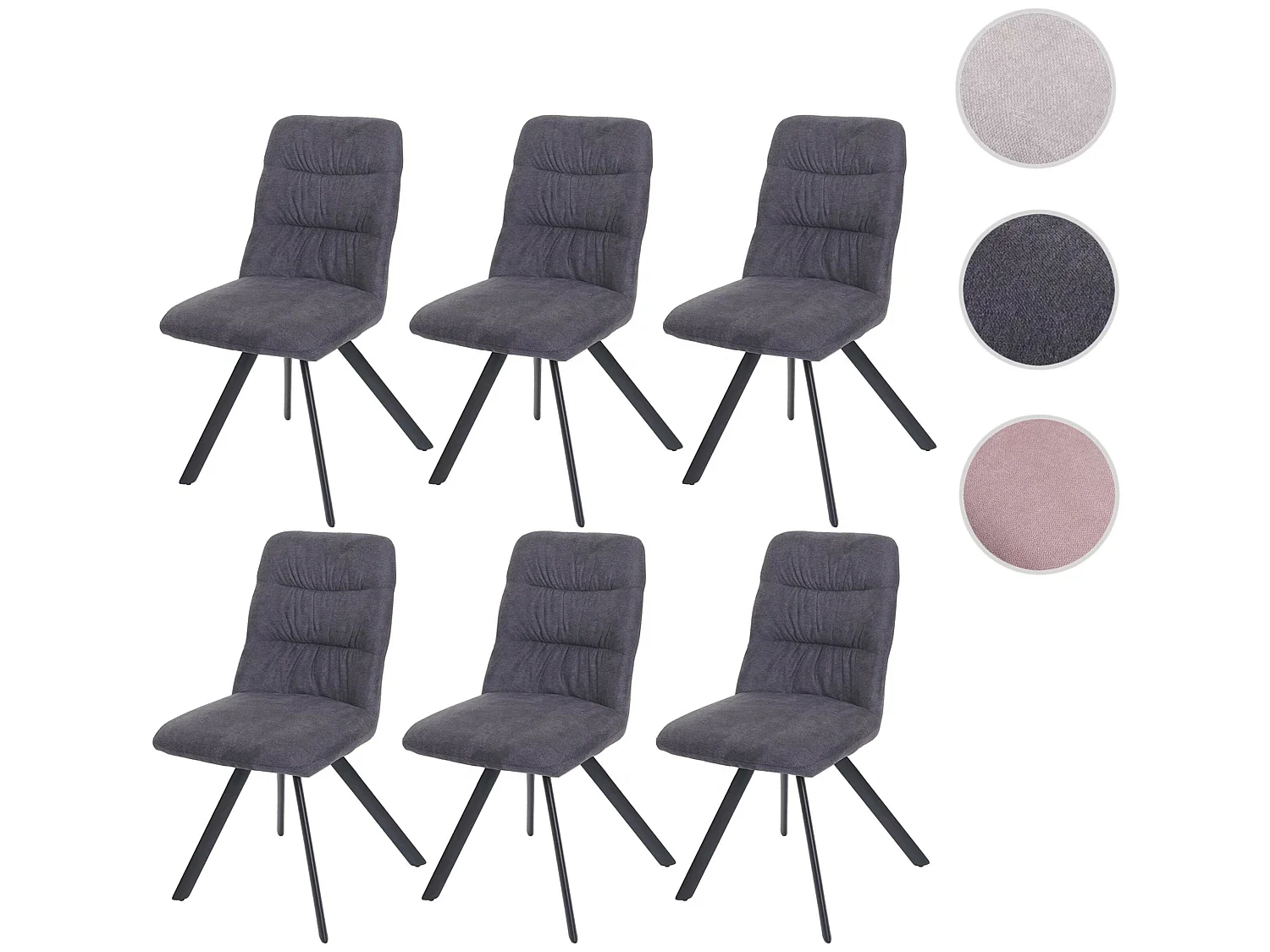 MCW-J69 eetkamerstoel (set van 6),  antraciet