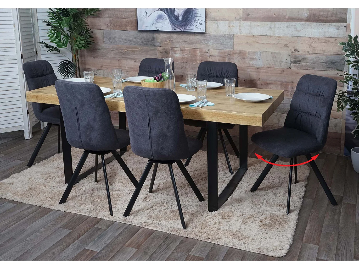 Cadeira de jantar MCW-J69 (conjunto de 6),  antracite