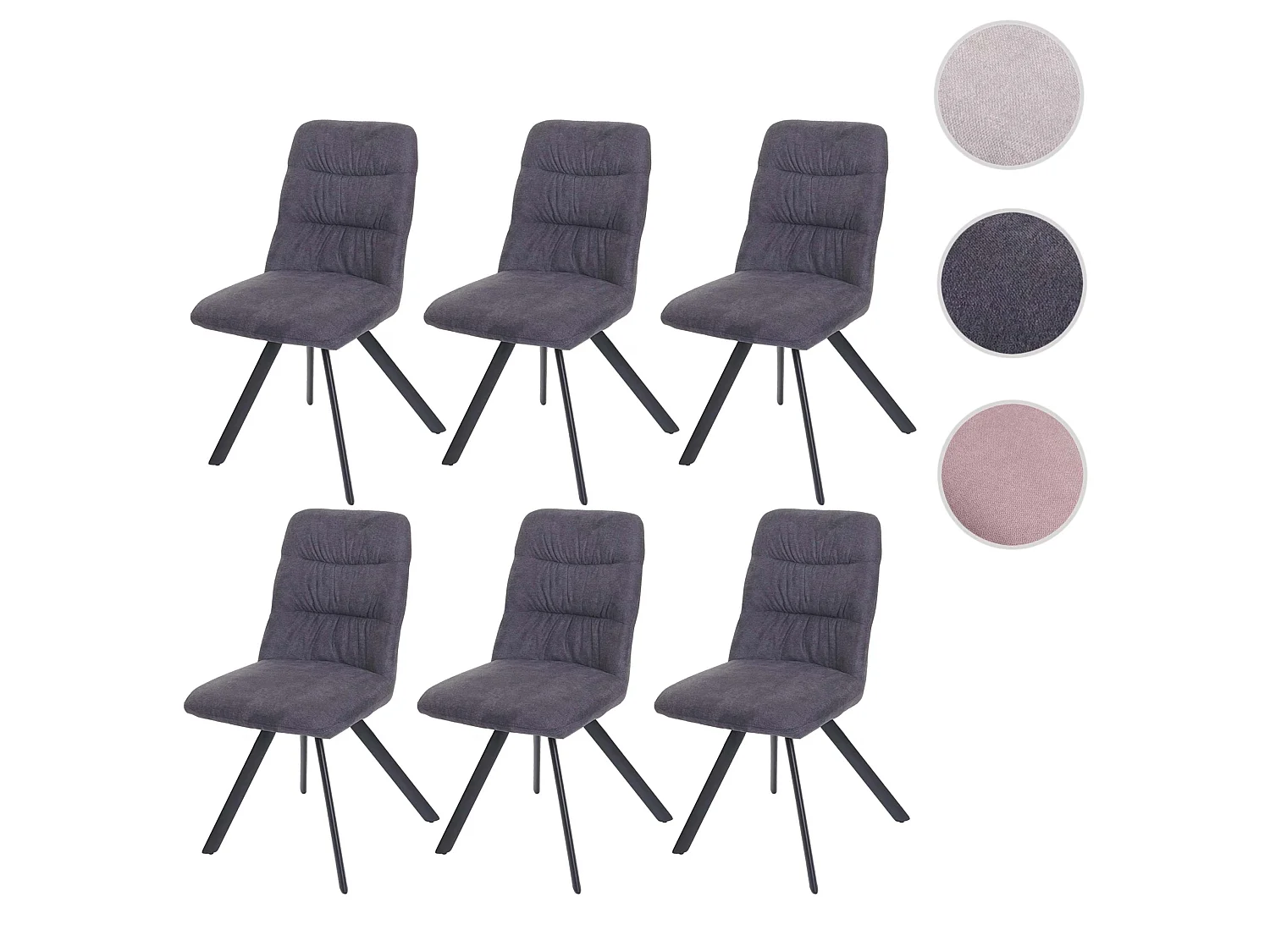 Cadeira de jantar MCW-J69 (conjunto de 6),  antracite