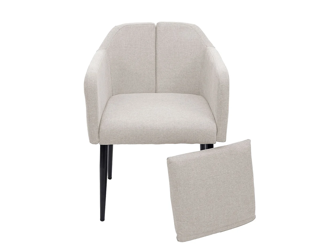 MCW-H93 eetkamerstoel (set van 6),  stof/textiel crème-beige