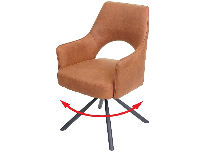 Chaise de salle à manger MCW-K3,  aspect daim marron