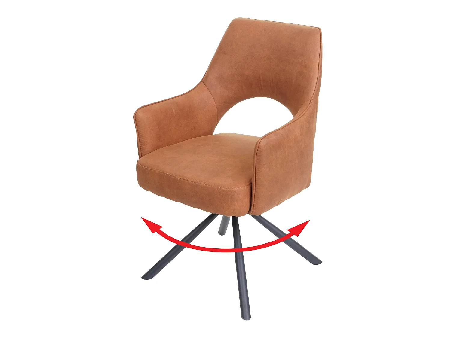 Chaise de salle à manger MCW-K3,  aspect daim marron