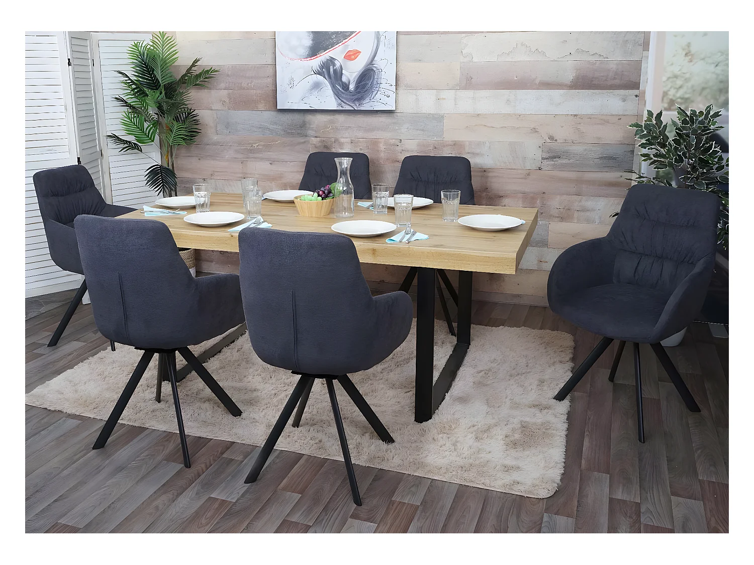 Chaise de salle à manger MCW-J69,  anthracite