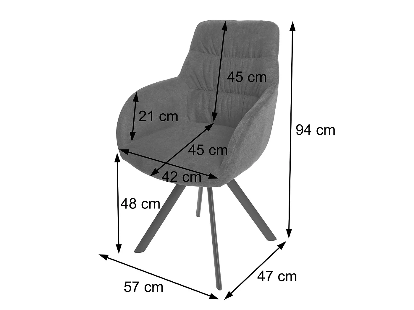 Esszimmerstuhl MCW-J69, Anthrazit